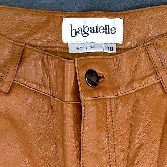 NWT – Cognac Brown 5 Pocket Leather Pants Bagatelle - Picture 8 of 14